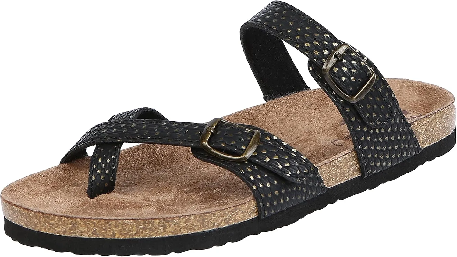 Northside Womens Anya Leather Strap Cork Sandal