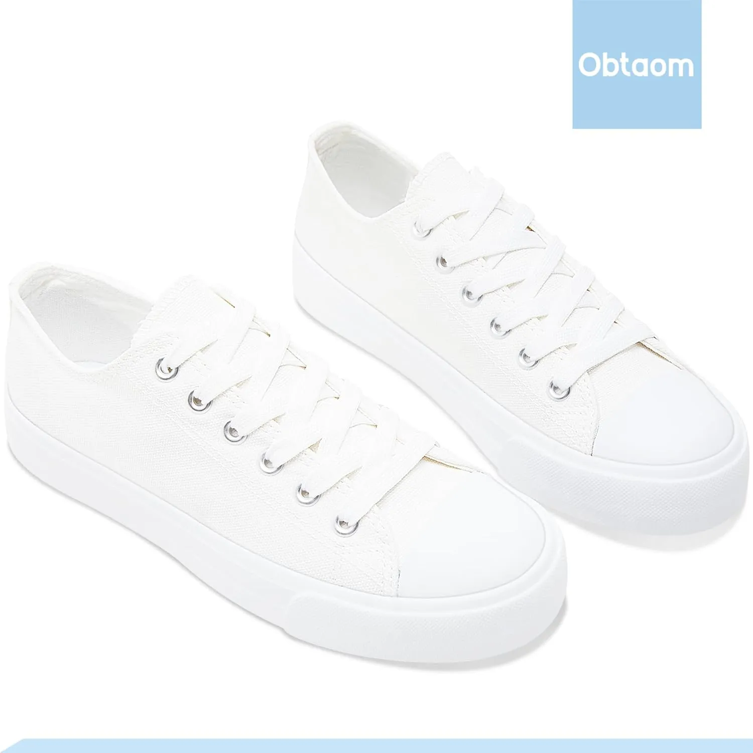 Obtaom Unisex Canvas Shoes Low Top Fashion Sneakers Slip on Walking Shoe