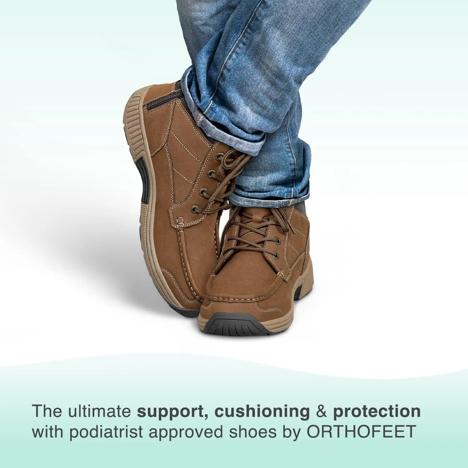 Orthofeet Men's Orthopedic Leather Ryder Boots