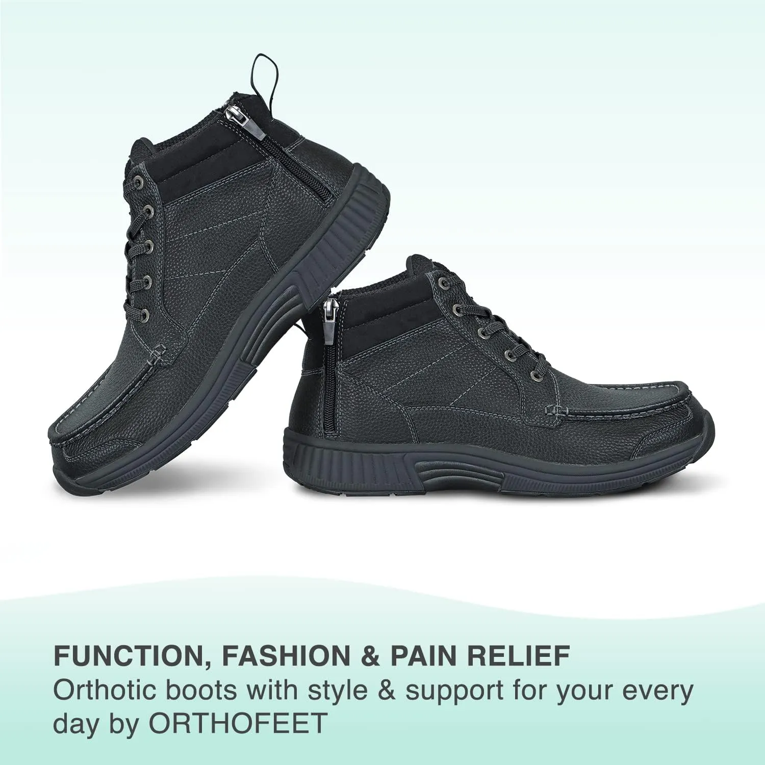 Orthofeet Men's Orthopedic Leather Ryder Boots