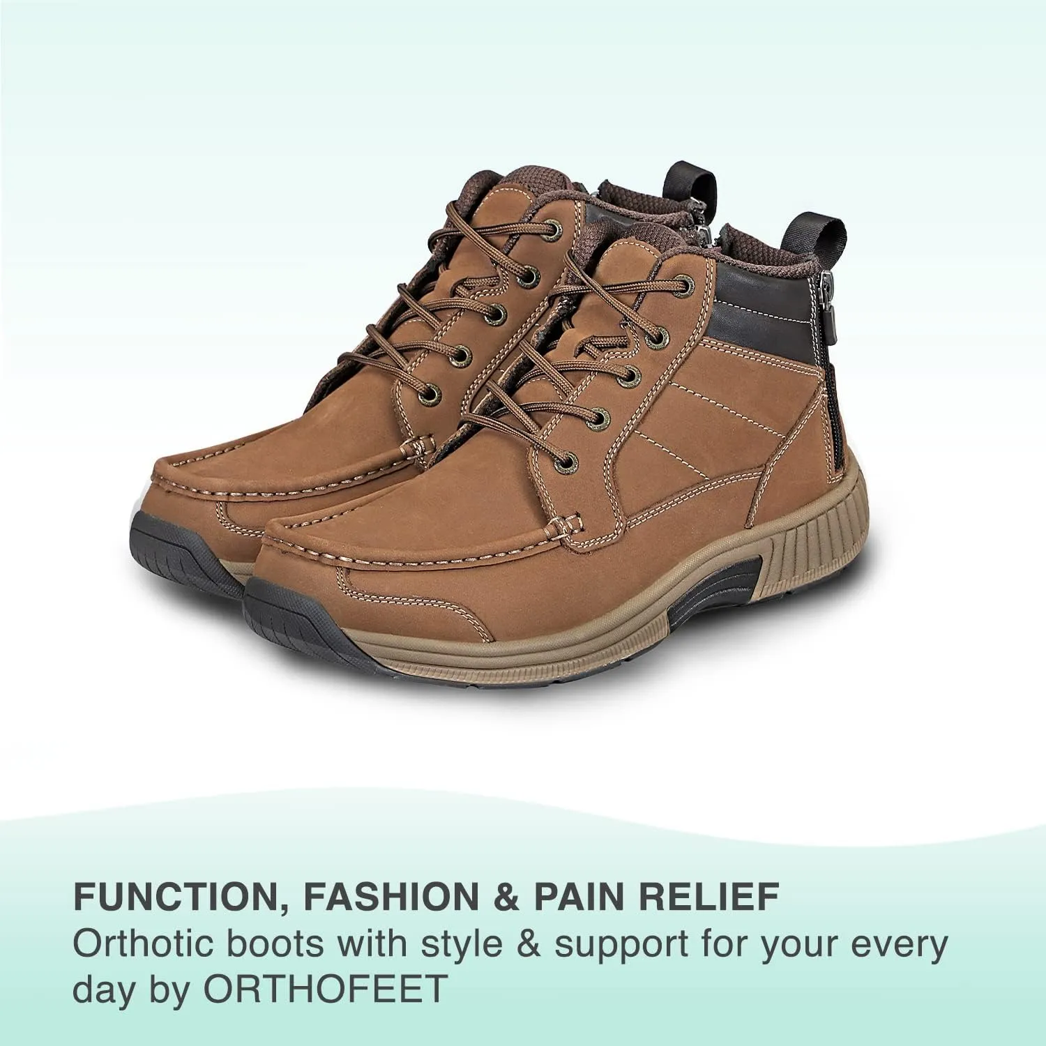 Orthofeet Men's Orthopedic Leather Ryder Boots