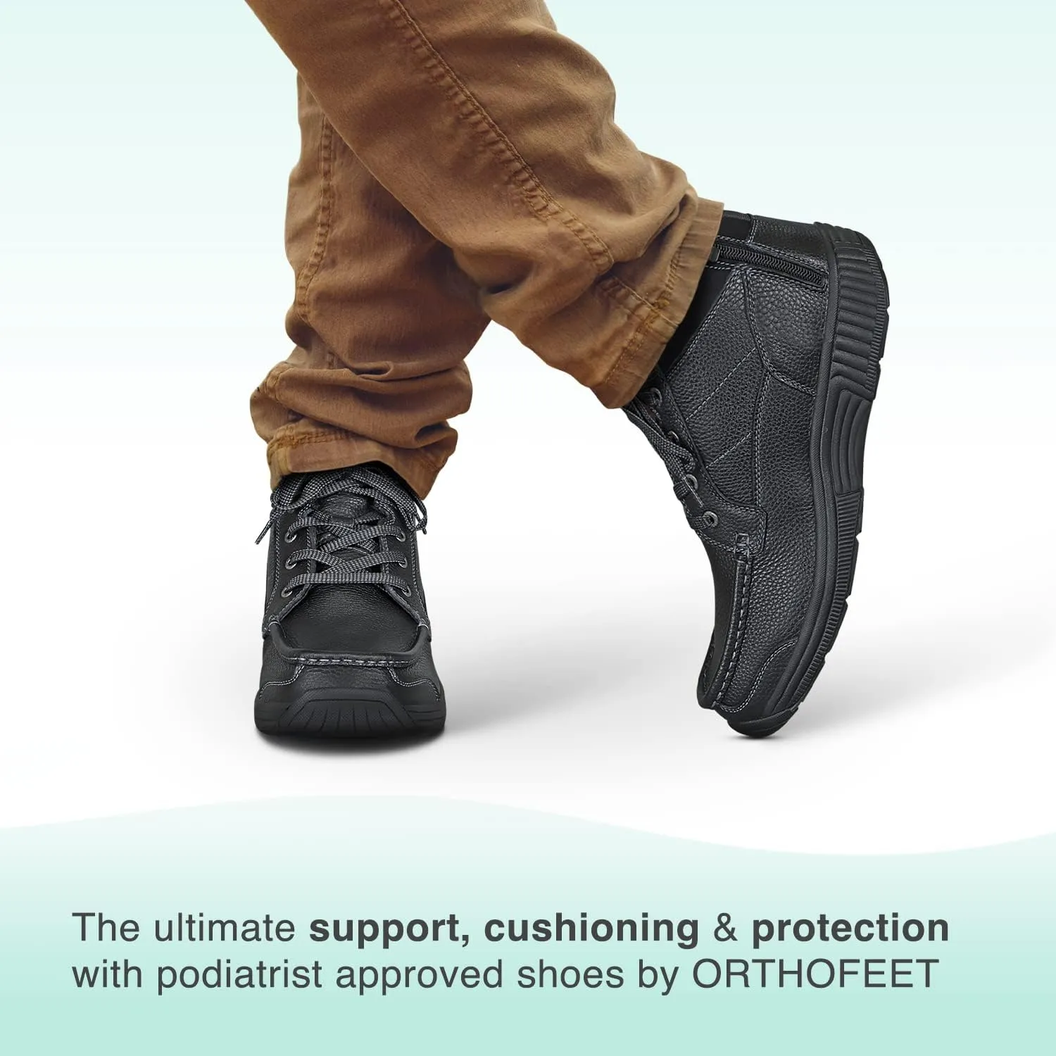 Orthofeet Men's Orthopedic Leather Ryder Boots