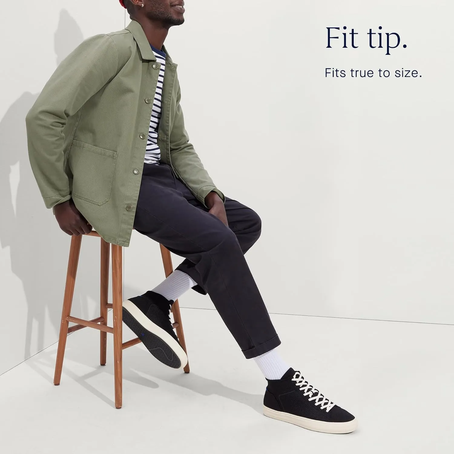 Rothy's The High Top, Men's Lace Up Sneaker for Walking & Casual Comfort, Made from Recycled Plastic Bottles & Machine Washable