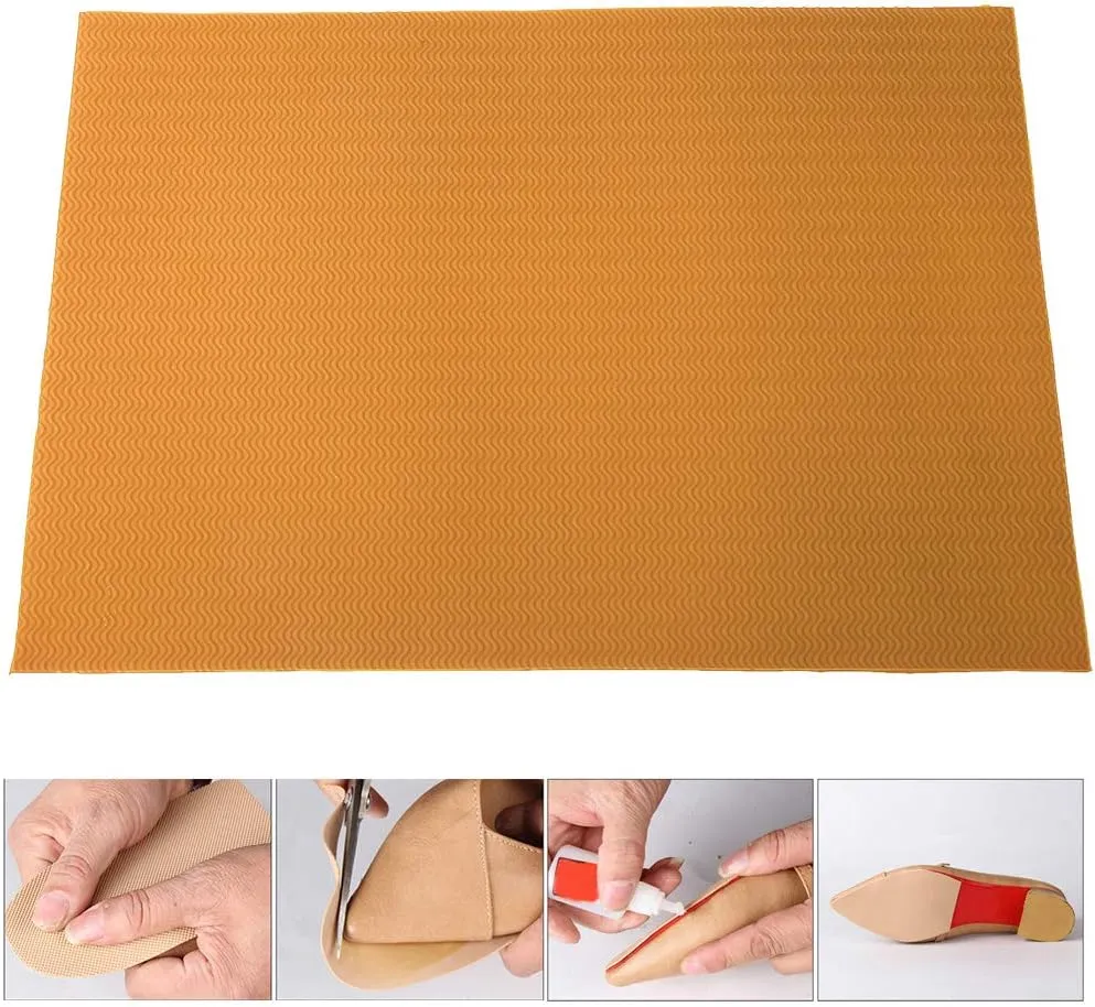 Rubber Sole Pad Wear Anti Skid Shoes Bottom Repairing Material for Casual Shoes Leather Shoes Sandals 22.83 x 14.96 x 0.09inch (Yellow) Insoles