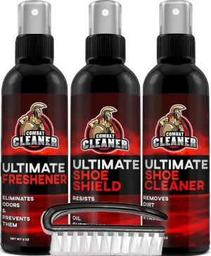 Shoe Cleaner Kit | Shoe Cleaner   Shoe Deodorizer Spray   Shoe Shield   Brush | Used for Sneakers, Tennis Shoes, Leather, & Suede