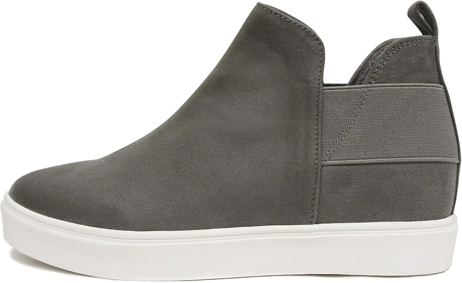 Soda Diana ~ Slip On Hidden Wedge Ankle Boot Fashion Sneaker with Elastic Gore Insets