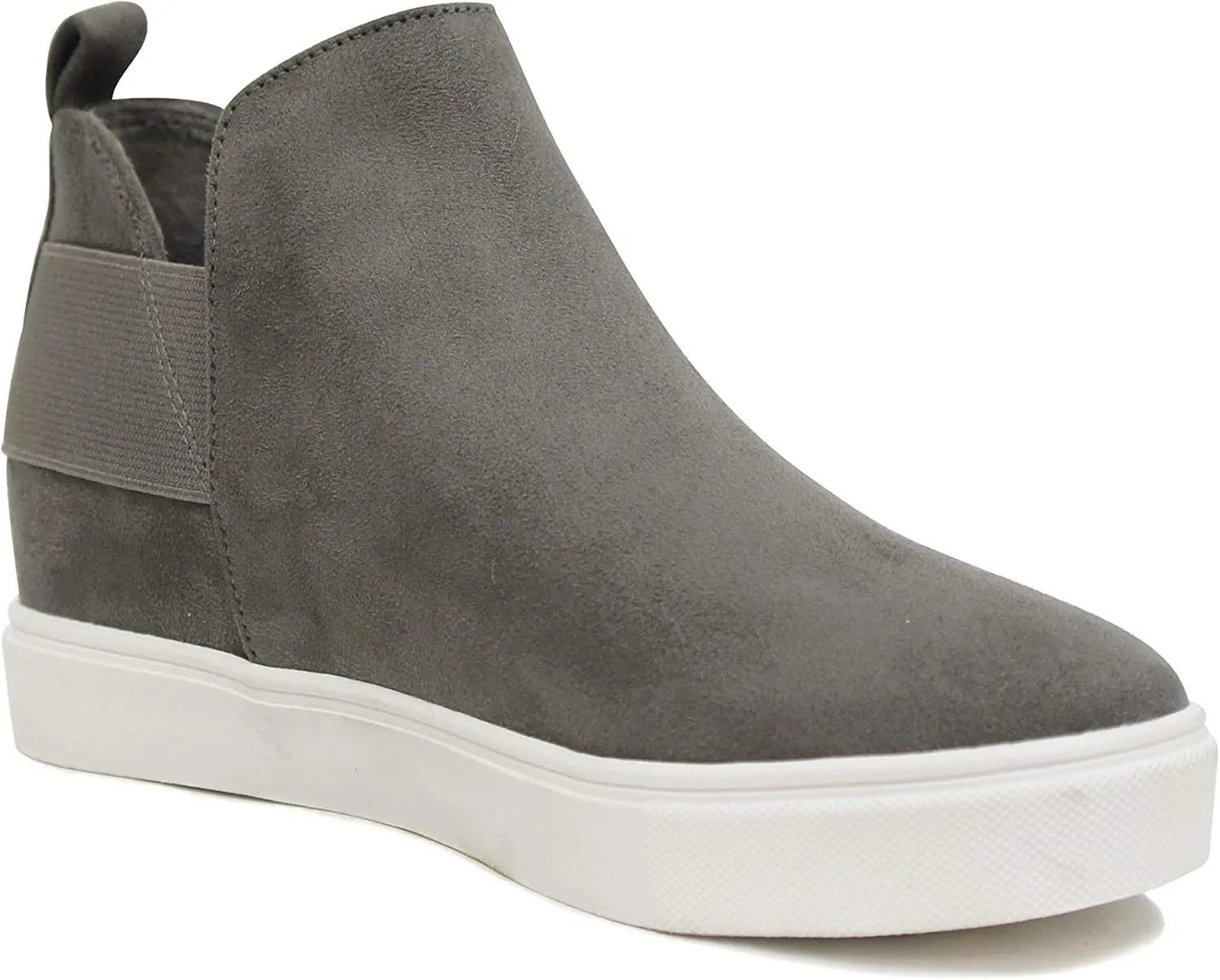 Soda Diana ~ Slip On Hidden Wedge Ankle Boot Fashion Sneaker with Elastic Gore Insets
