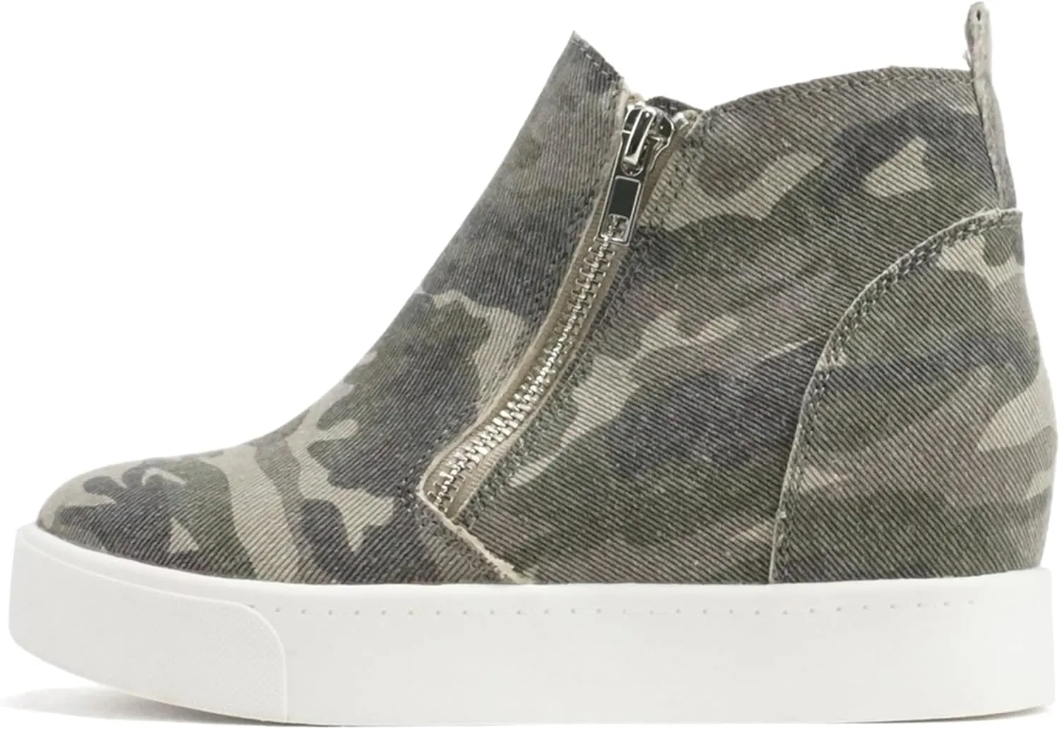 Soda Taylor Hidden Wedge Sole Booties Ankle Heels Sneaker Shoes Side Zipper