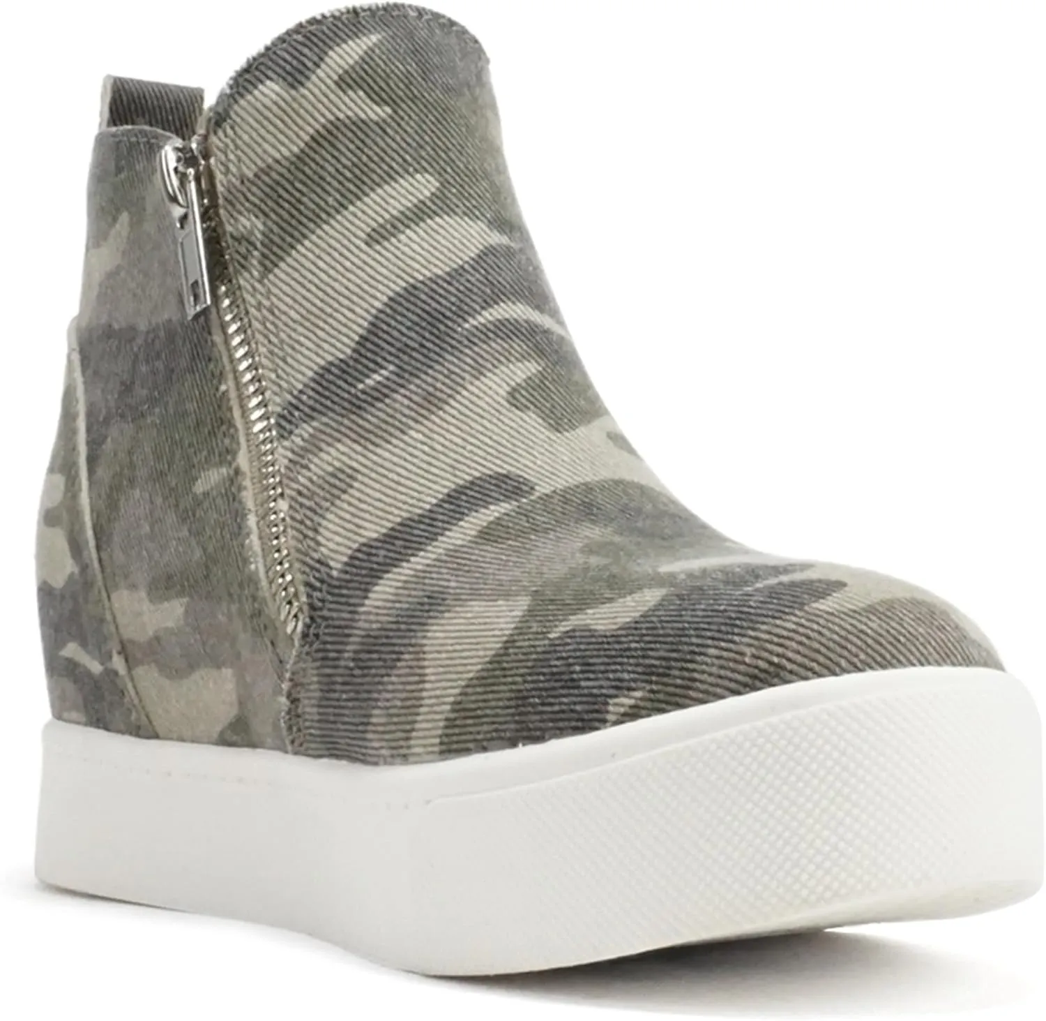 Soda Taylor Hidden Wedge Sole Booties Ankle Heels Sneaker Shoes Side Zipper