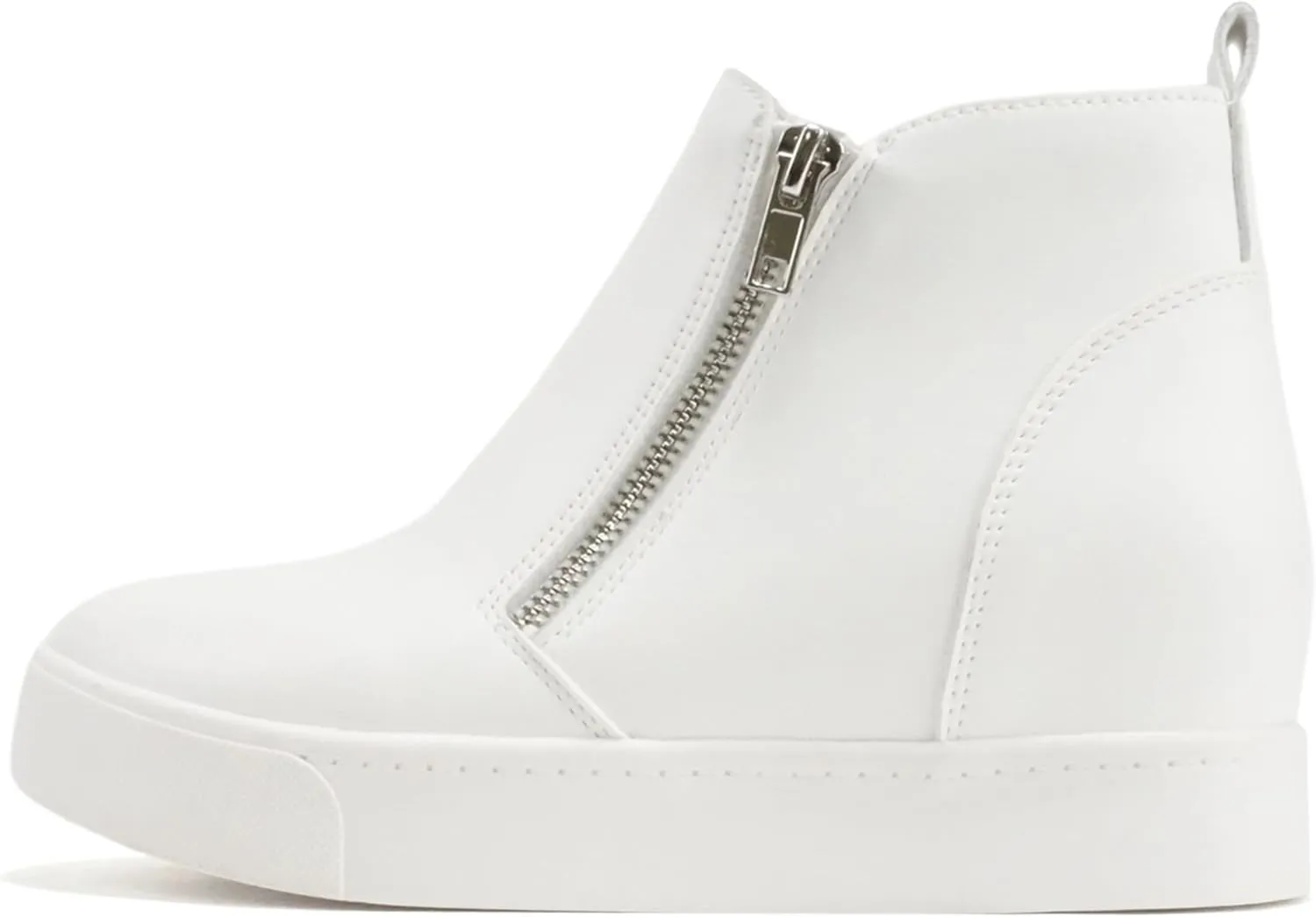 Soda Taylor Hidden Wedge Sole Booties Ankle Heels Sneaker Shoes Side Zipper