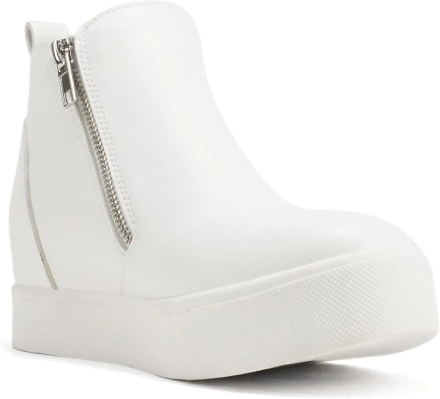 Soda Taylor Hidden Wedge Sole Booties Ankle Heels Sneaker Shoes Side Zipper