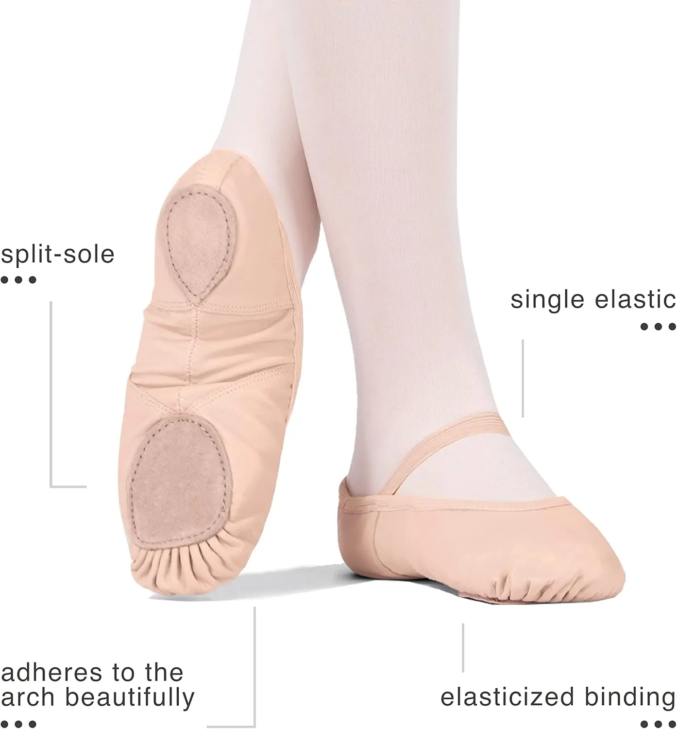 Theatricals Adult Spandex Arch Leather Split-Sole Ballet Shoes