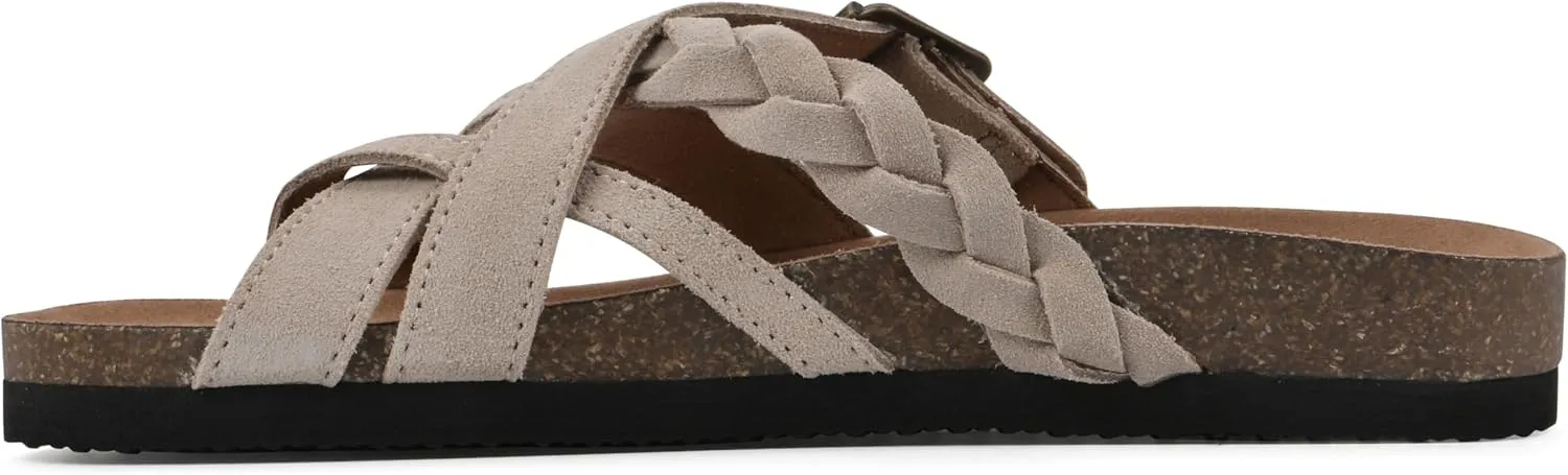 WHITE MOUNTAIN Women's Harrington Braided Signature Comfort-Molded Footbed Sandal