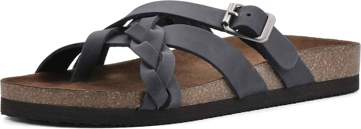 WHITE MOUNTAIN Women's Harrington Braided Signature Comfort-Molded Footbed Sandal