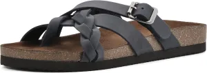 WHITE MOUNTAIN Women's Harrington Braided Signature Comfort-Molded Footbed Sandal