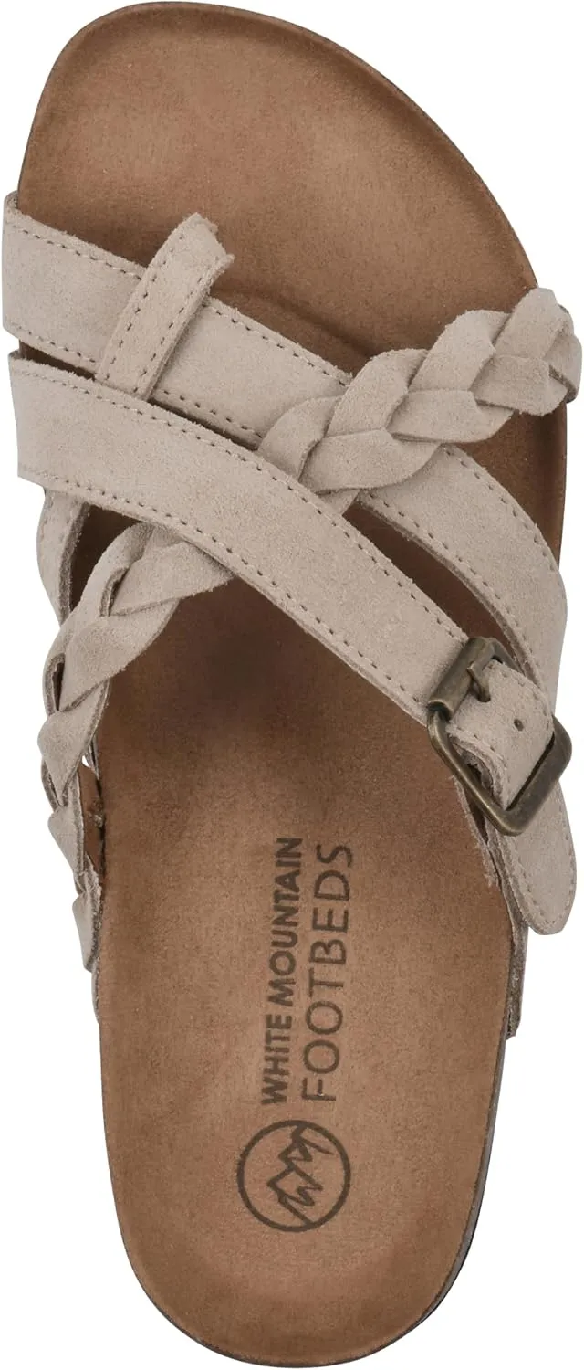 WHITE MOUNTAIN Women's Harrington Braided Signature Comfort-Molded Footbed Sandal
