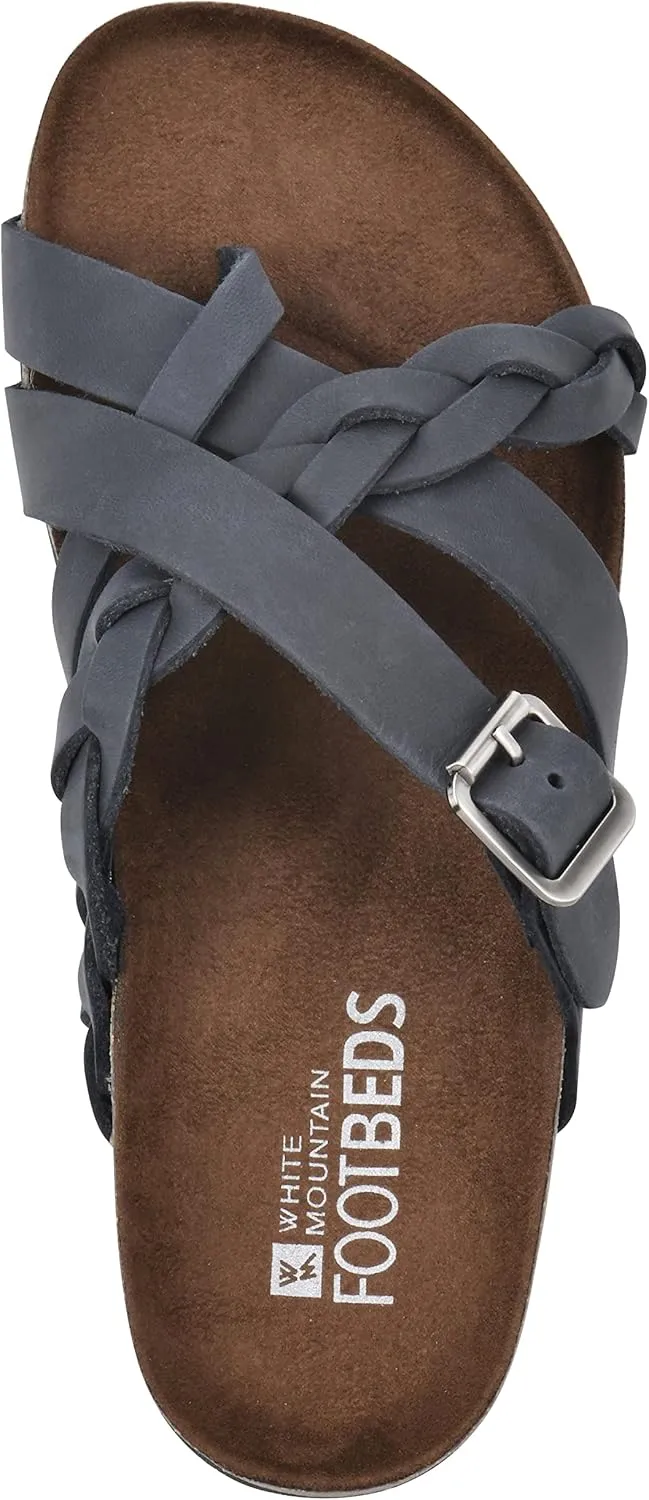 WHITE MOUNTAIN Women's Harrington Braided Signature Comfort-Molded Footbed Sandal