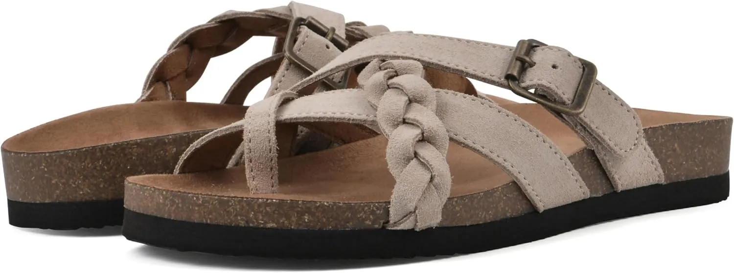 WHITE MOUNTAIN Women's Harrington Braided Signature Comfort-Molded Footbed Sandal