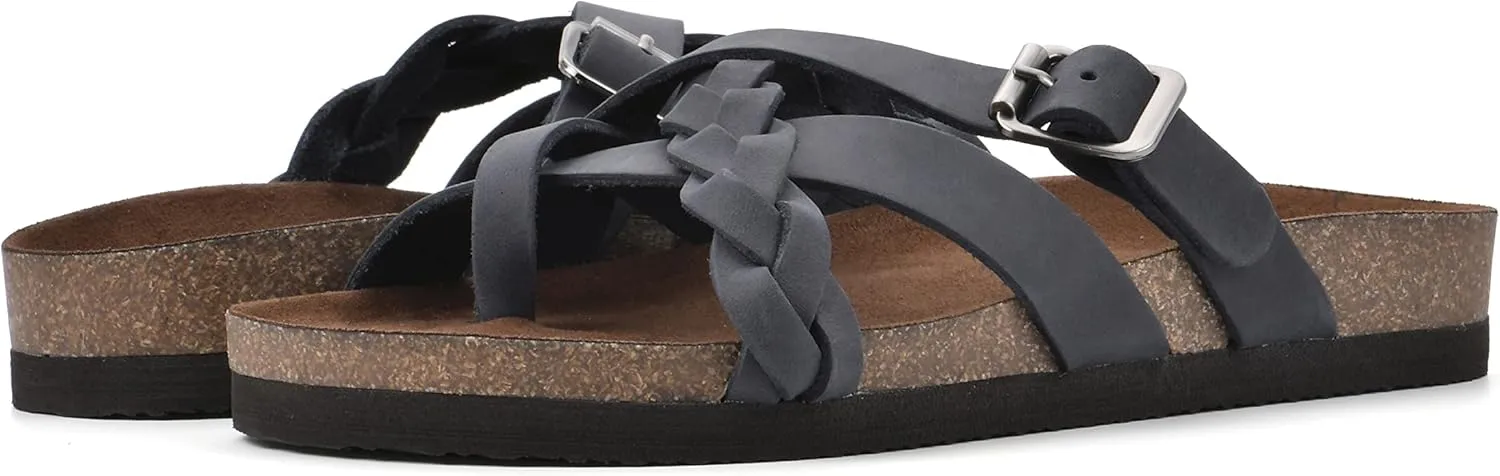 WHITE MOUNTAIN Women's Harrington Braided Signature Comfort-Molded Footbed Sandal
