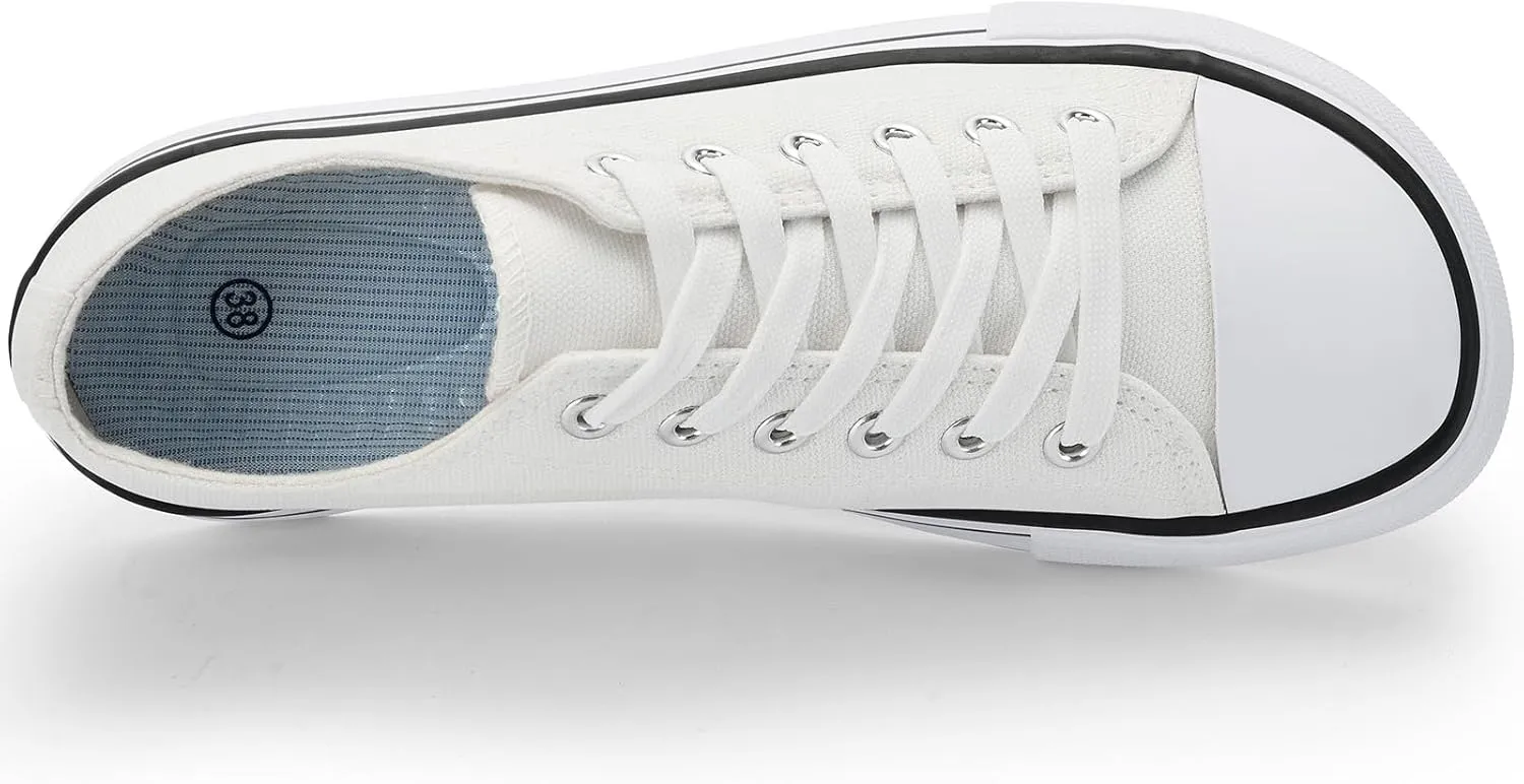 Women's Canvas Tennis Casual Walking for Women Fashion Sneaker Wide Toe Shoes