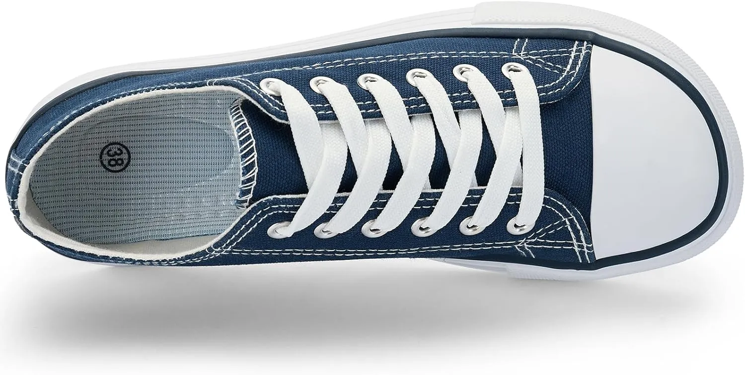 Women's Canvas Tennis Casual Walking for Women Fashion Sneaker Wide Toe Shoes