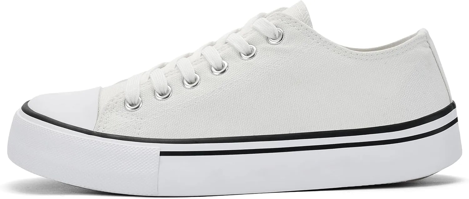 Women's Canvas Tennis Casual Walking for Women Fashion Sneaker Wide Toe Shoes
