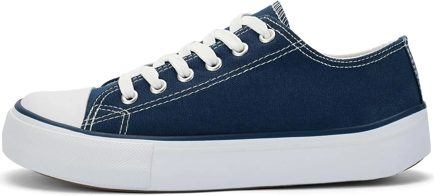 Women's Canvas Tennis Casual Walking for Women Fashion Sneaker Wide Toe Shoes