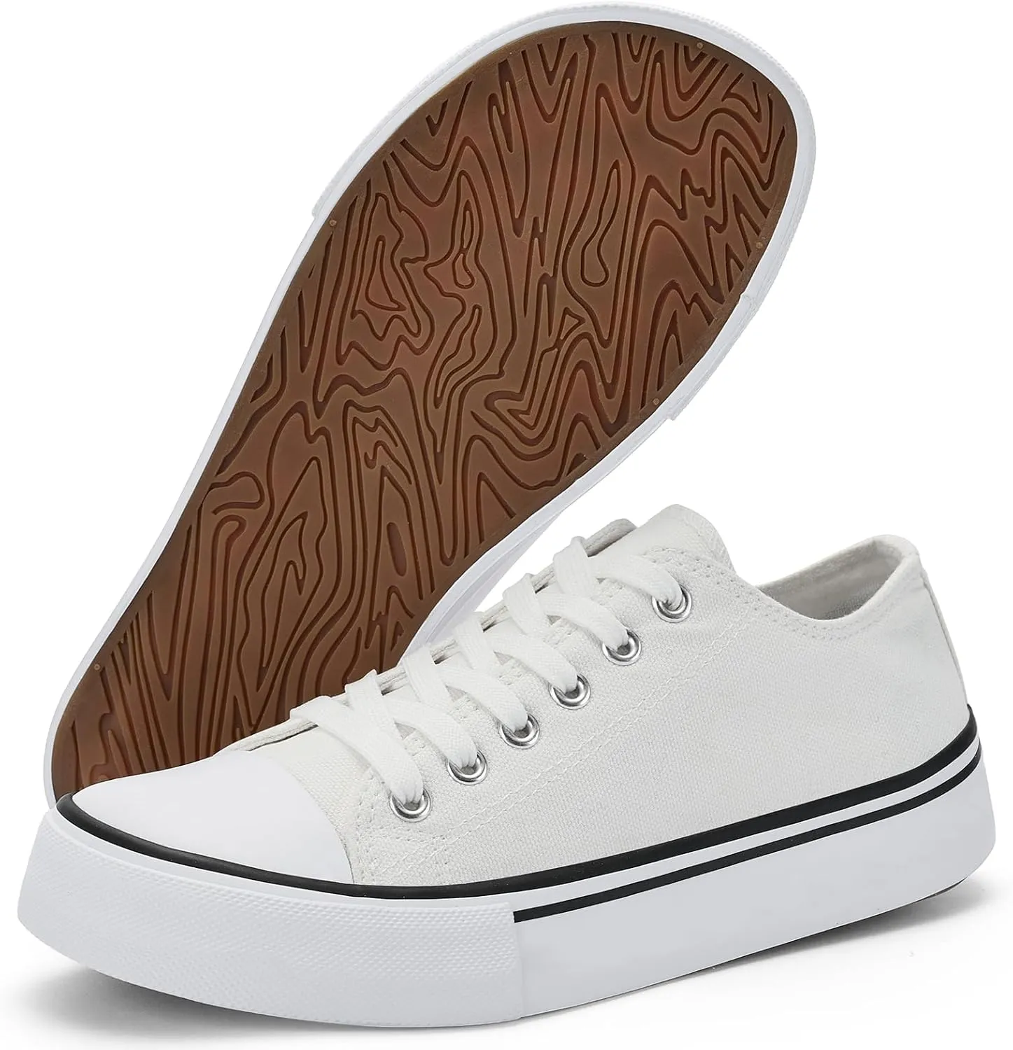 Women's Canvas Tennis Casual Walking for Women Fashion Sneaker Wide Toe Shoes