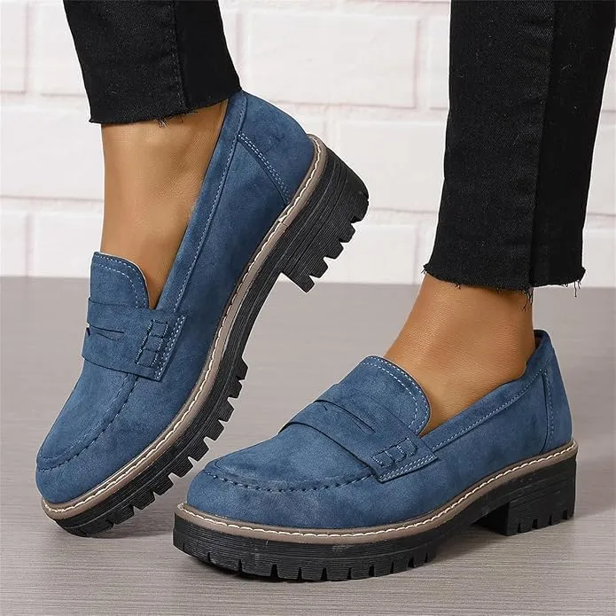 Womens Loafers Shoes Platform Chunky Penny Loafer Women's Slip-on Loafers Comfort Casual Fashion Business Work Shoes