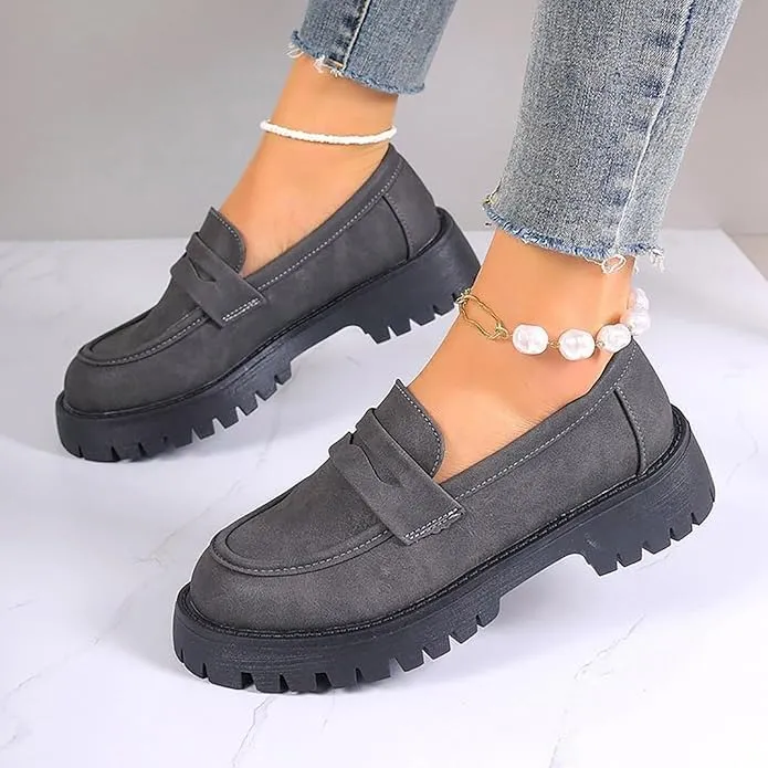 Womens Loafers Shoes Platform Chunky Penny Loafer Women's Slip-on Loafers Comfort Casual Fashion Business Work Shoes