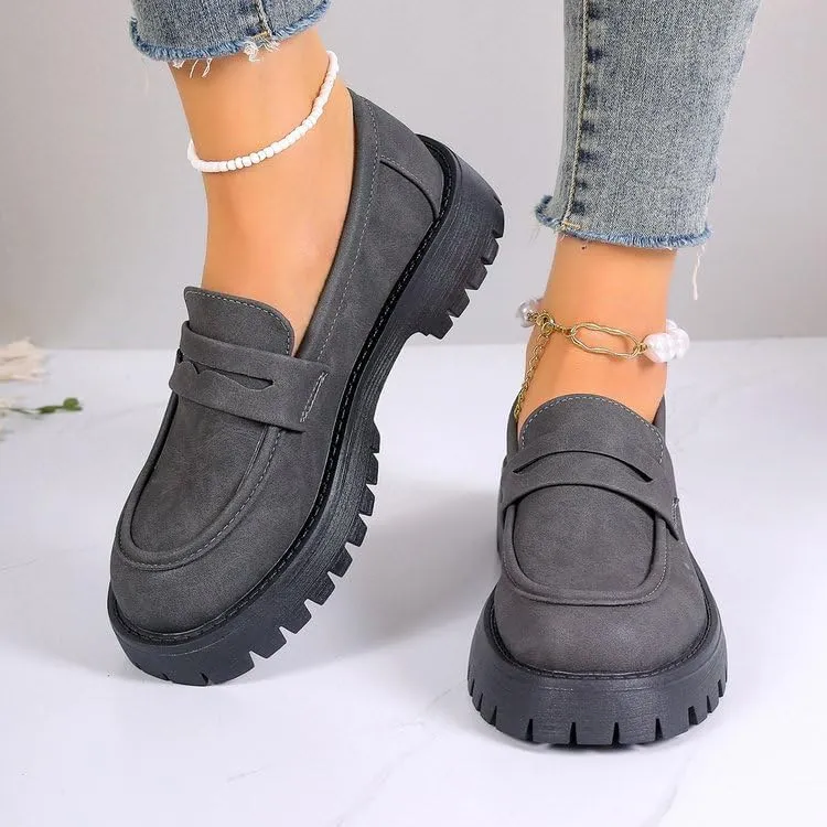 Womens Loafers Shoes Platform Chunky Penny Loafer Women's Slip-on Loafers Comfort Casual Fashion Business Work Shoes