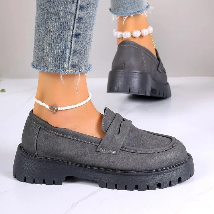 Womens Loafers Shoes Platform Chunky Penny Loafer Women's Slip-on Loafers Comfort Casual Fashion Business Work Shoes