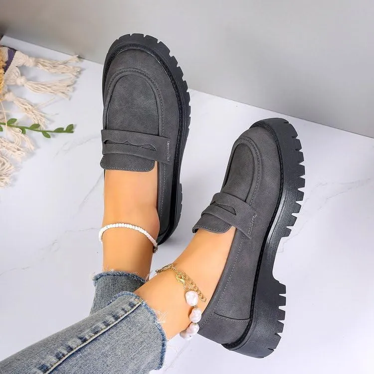 Womens Loafers Shoes Platform Chunky Penny Loafer Women's Slip-on Loafers Comfort Casual Fashion Business Work Shoes