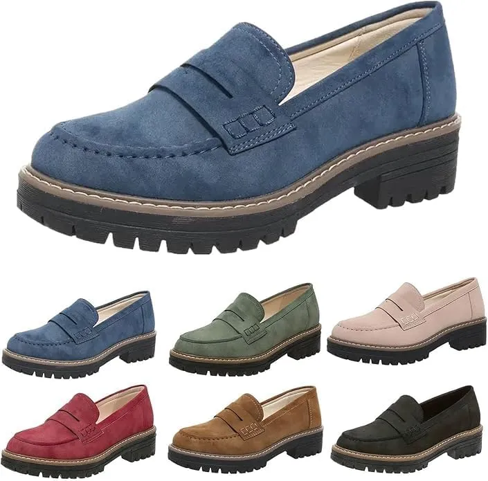 Womens Loafers Shoes Platform Chunky Penny Loafer Women's Slip-on Loafers Comfort Casual Fashion Business Work Shoes