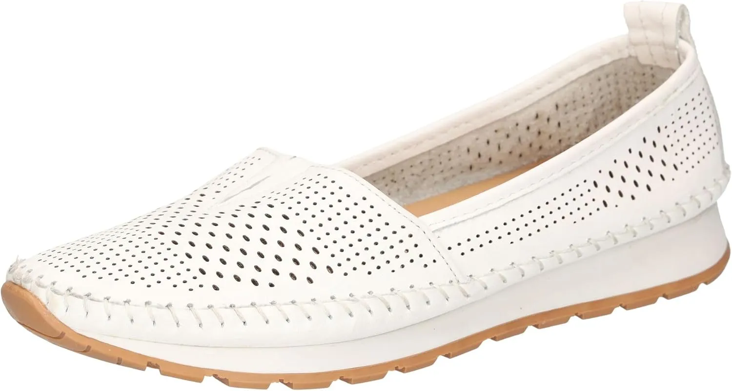 Women's Moccasin, White, 8