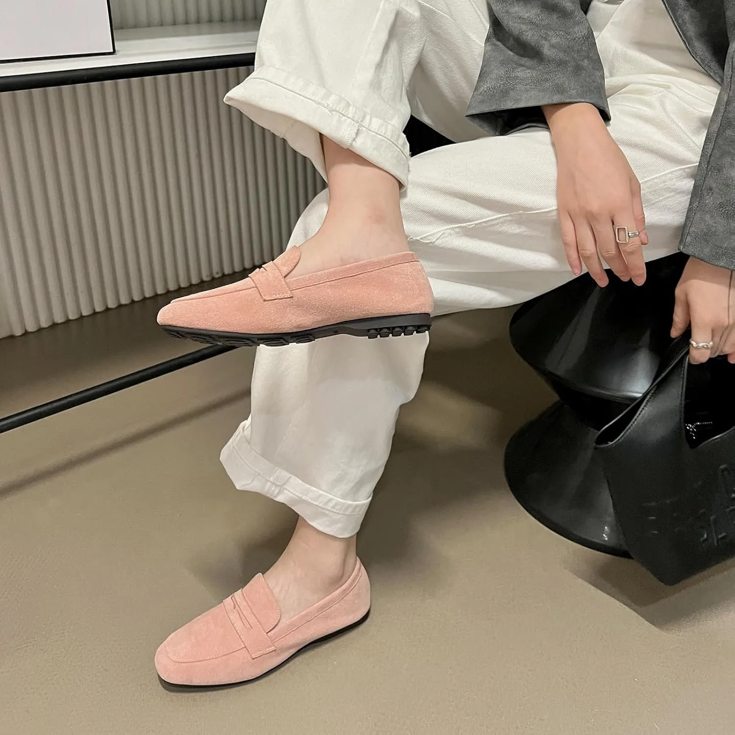 Women's Slip On Platform Loafers Lace-Up Round Toe Penny Loafers Non-Slip Comfort Casual Dressy School Shoes