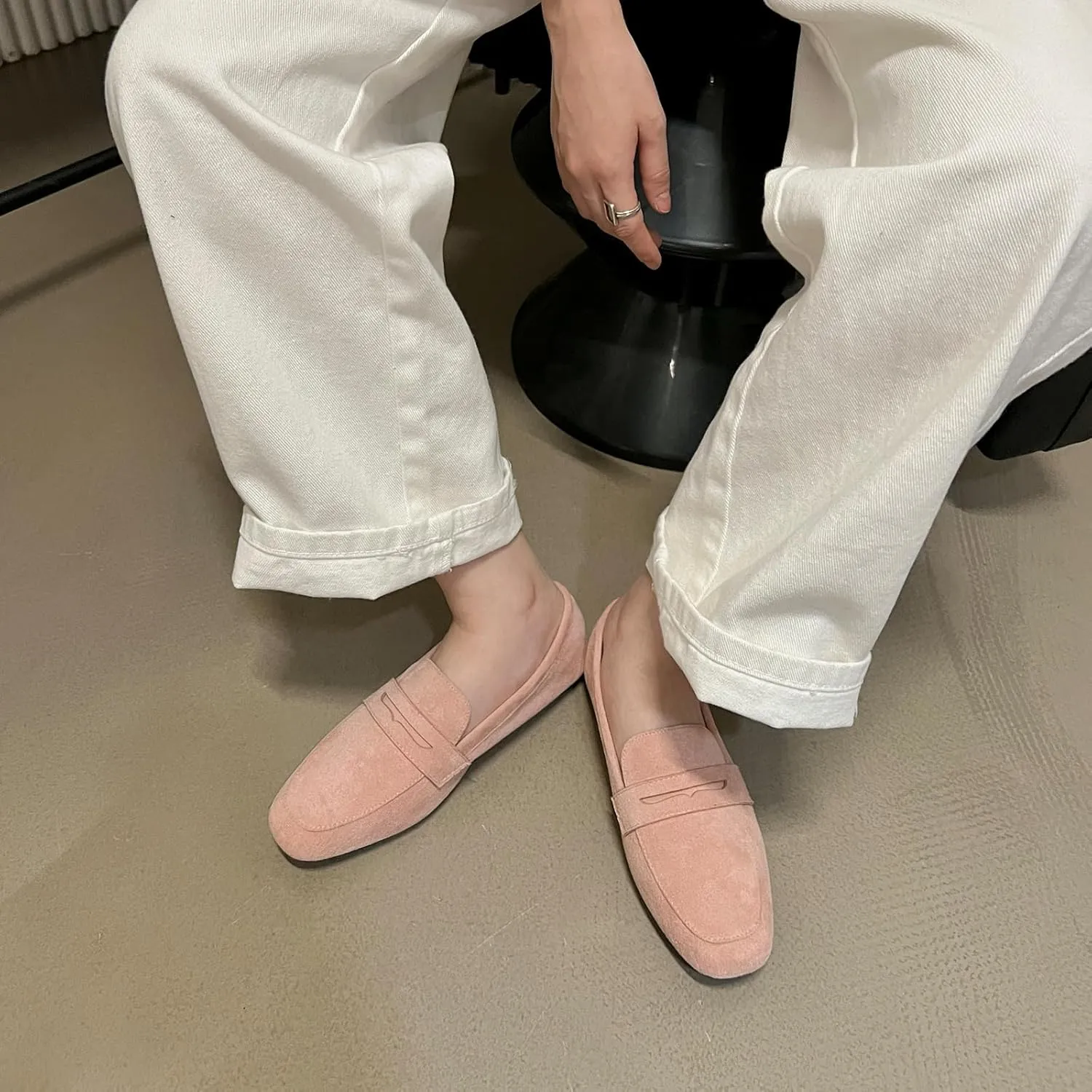 Women's Slip On Platform Loafers Lace-Up Round Toe Penny Loafers Non-Slip Comfort Casual Dressy School Shoes