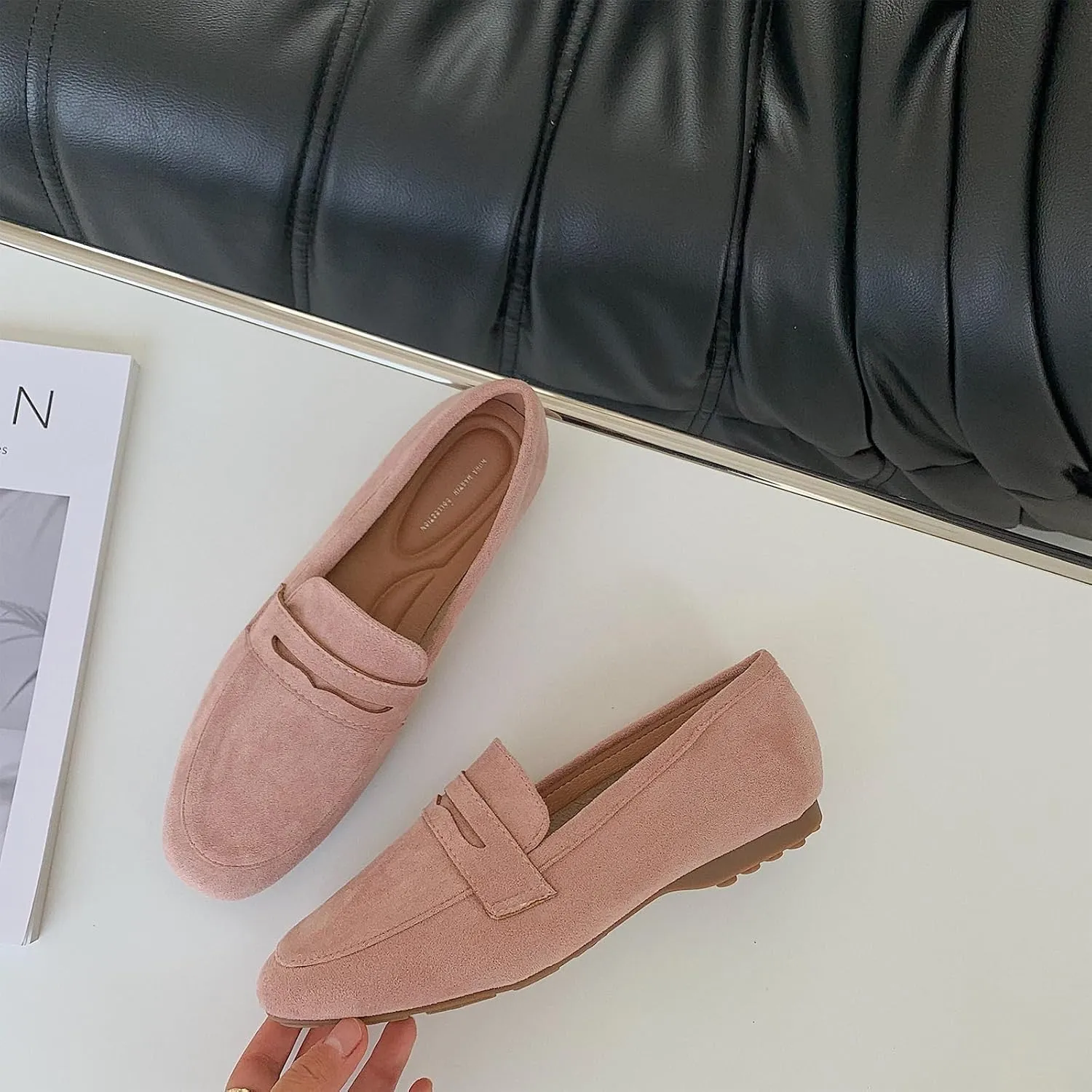 Women's Slip On Platform Loafers Lace-Up Round Toe Penny Loafers Non-Slip Comfort Casual Dressy School Shoes