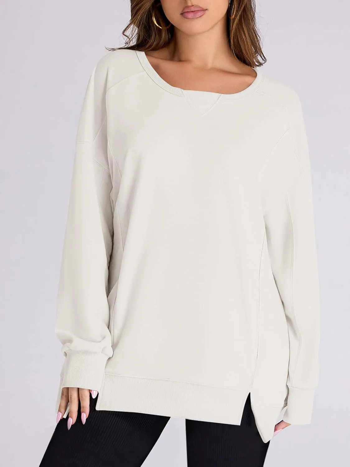 Yousify Womens Oversized Sweatshirts Crewneck Long Sleeve Pullover Tops Spring Sweaters 2025Y2K Clothes with Pockets