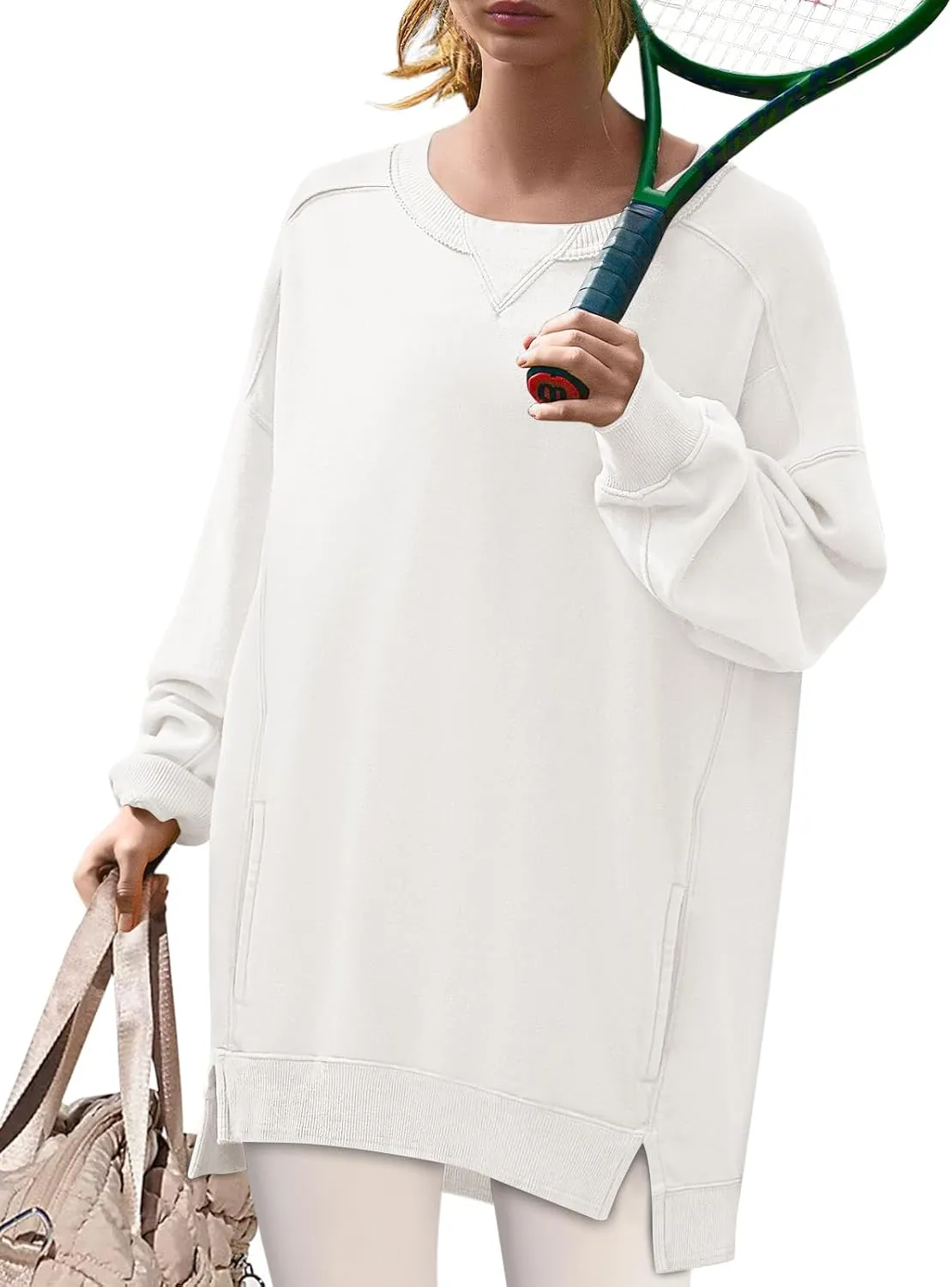 Yousify Womens Oversized Sweatshirts Crewneck Long Sleeve Pullover Tops Spring Sweaters 2025Y2K Clothes with Pockets
