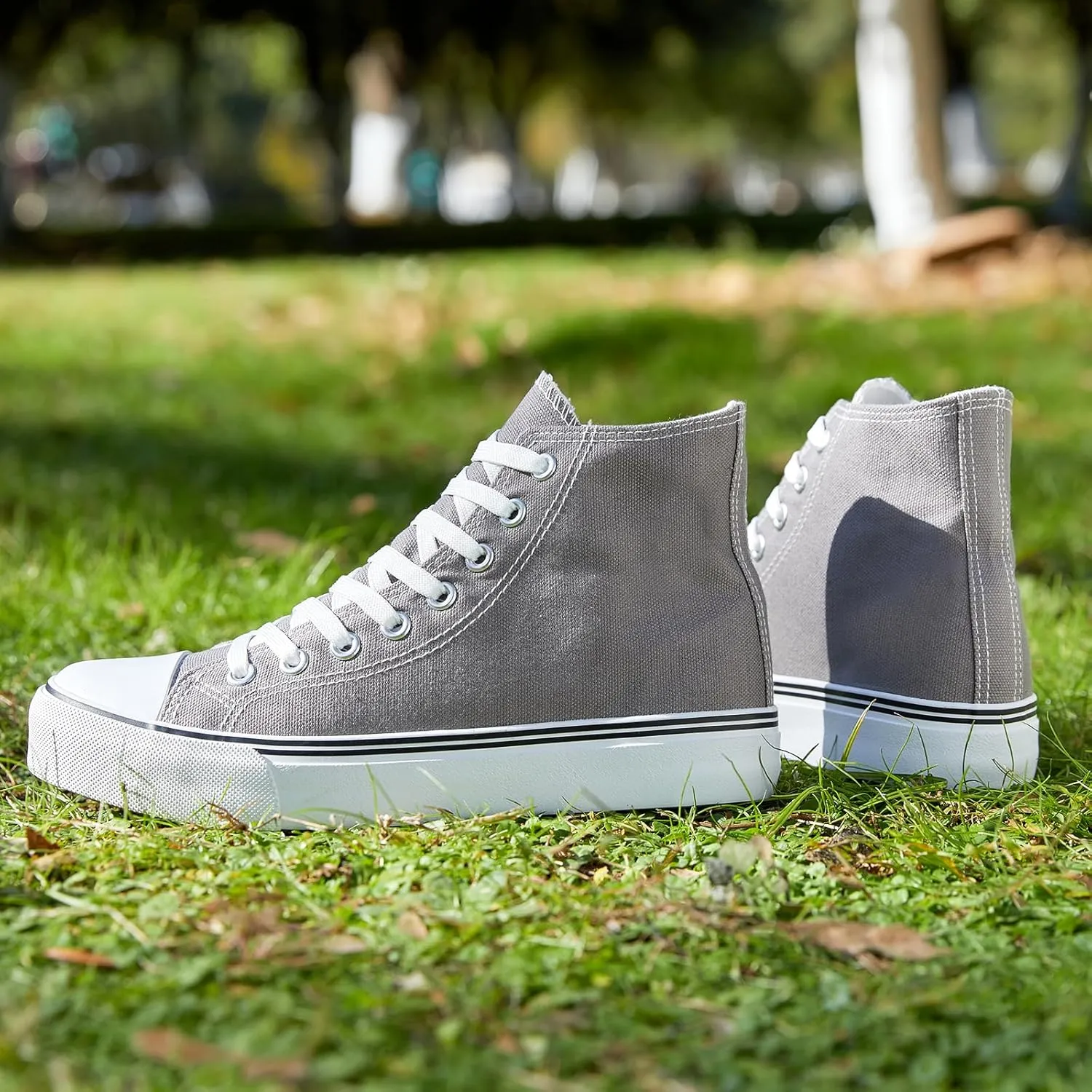 ZGR Womens High Top Canvas Sneakers,Lace-up Canvas Shoes,Casual Tennis Walking Shoes