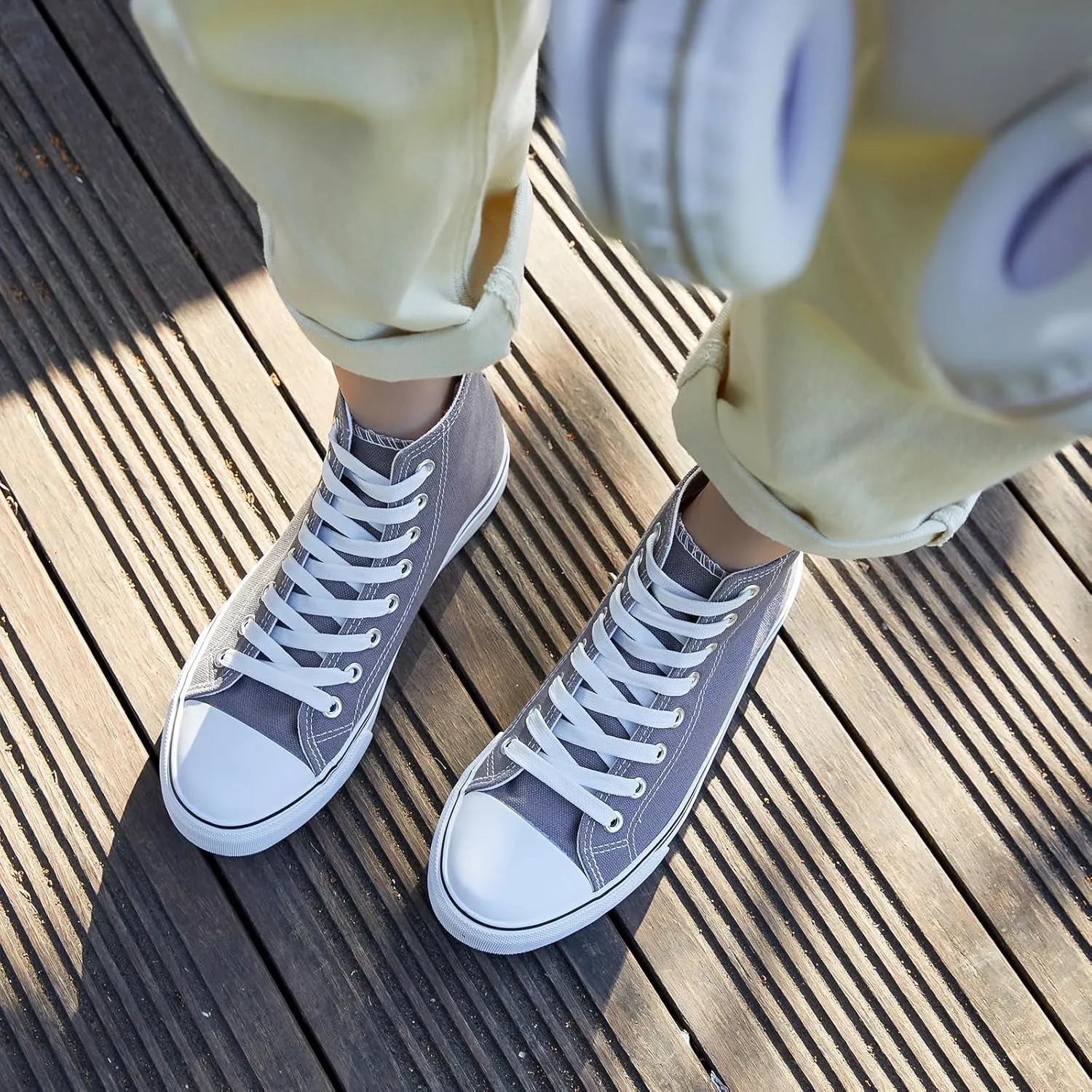 ZGR Womens High Top Canvas Sneakers,Lace-up Canvas Shoes,Casual Tennis Walking Shoes